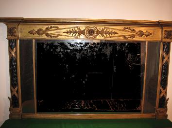 English George III carved gilt wood and bronzed mirror 