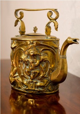English Victorian Antique Brass Teapot