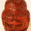Click to Enlarge – Chinese Cinnabar Lacquer Lidded Vase, top view