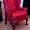 Click to Enlarge - Carved Walnut Wing Chair